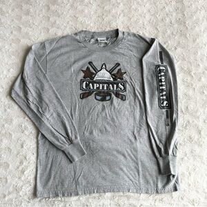 Vintage Washington Capitals Shirt Tee Mens Small Gray Lee Sport Throwback Logo